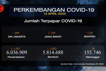 DKI Jakarta jadi penyumbang kasus positif terbanyak per 13 April