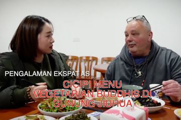 Pengalaman ekspat AS cicipi menu vegetarian Buddhis di Gunung Jiuhua
