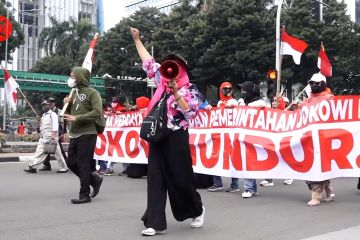 Pengamanan aksi damai mahasiswa di sekitar Monas berjalan kondusif