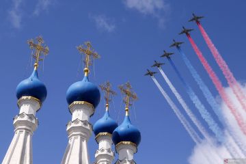 Persiapan peringatan hari kemenangan atas Nazi Jerman dalam Perang Dunia Kedua di Moskow