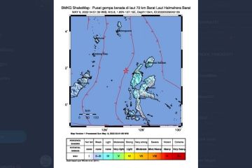 Gempa magnitudo 5,8 guncang perairan Halmahera Barat