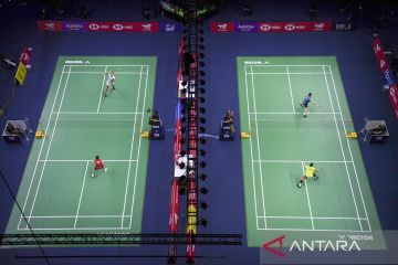 Suasana laga Piala Thomas dan Uber 2022 di Impact Arena Bangkok