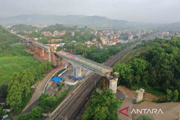 Jembatan putar di jalur kereta Nanning-Yulin China