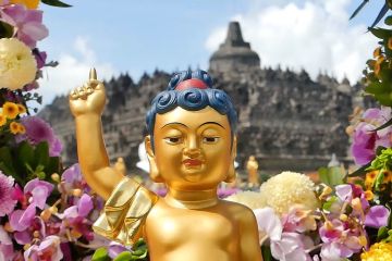 Ribuan umat Buddha ikuti detik-detik Waisak di Borobudur