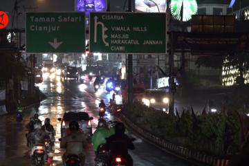 Volume arus kendaraan di Puncak Bogor mulai menurun