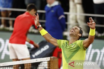 Nadal lalui ujian terberat kalahkan Djokovic di Roland Garros