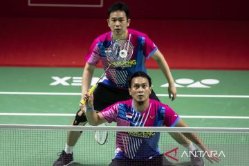 Kalahkan pasangan Denmark, Hendra/Ahsan terus melaju di Indonesia Masters 2022