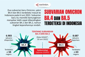 Subvarian Omicron BA.4 dan BA.5 terdeteksi di Indonesia