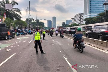 Usai demo, Buruh tinggalkan Gedung DPR RI