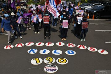 Unjuk rasa buruh tuntut ratifikasi konvensi ILO