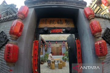 Wisata kota kuno Tianchang di Hebei China
