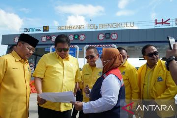 Airlangga: pembangunan jalan tol dukung perekonomian Bengkulu