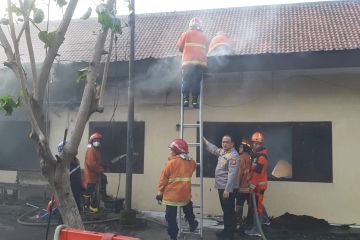 Gudang Samapta Mapolres Kediri Kota terbakar