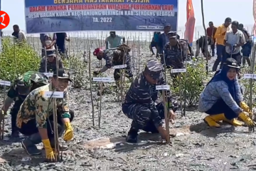 TNI AL dan masyarakat jaga pesisir  timur Sumatera dari abrasi