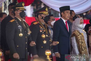 Presiden Jokowi menghadiri Upacara HUT Ke-76 Bhayangkara