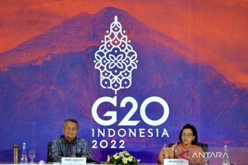 Konferensi pers hasil pertemuan Menteri Keuangan dan Gubernur Bank Sentral G20 ketiga di Bali