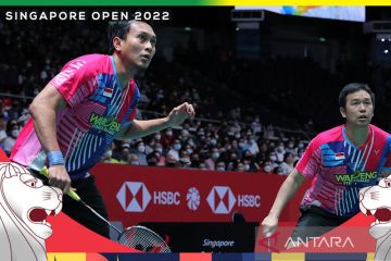 Hendra/Ahsan lolos dari tekanan menuju semifinal Singapore Open