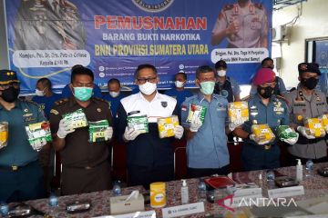 BNNP Sumut: Lima tersangka 68,67 kg sabu-sabu terancam hukuman mati