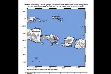 Gempa dangkal magnitudo 4.1 kembali guncang Karangasem Bali