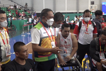 Menpora semangati timnas basket kursi roda usai lawan Filipina