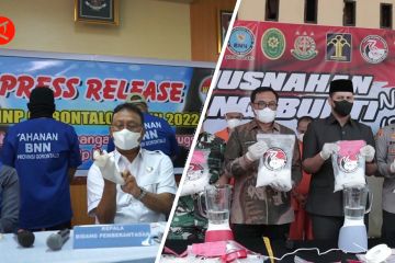 Pengungkapan kasus narkoba di Kota Gorontalo dan Kota Malang