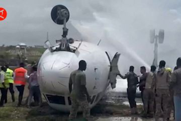Pesawat Jubba Airways terbalik dan terbakar di Somalia