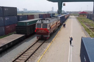 Rute kereta barang China-Eropa baru dibuka di Fuzhou, China