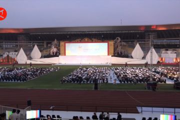 Suasana Stadion Manahan jelang pembukaan APG 2022