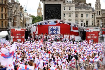 Perayaan kemenangan timnas wanita Inggris rebut juara Euro 2022