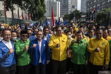 Tiga parpol Koalisi Indonesia Bersatu daftar bareng ke KPU