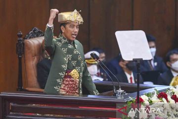 Presiden Joko Widodo menyampaikan pidato kenegaraan sambut Hari Kemerdekaan RI