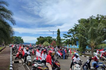 Komunitas motor Manokwari konvoi merah putih meriahkan HUT RI