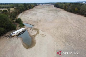 Sungai Loire di Prancis kering kerontang saat bencana kekeringan parah