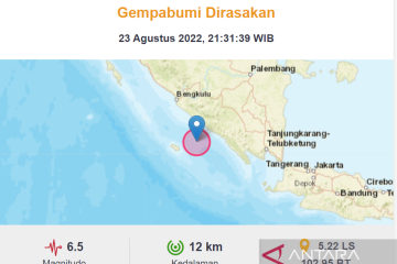 Gempa magnitudo 5 getarkan Lampung