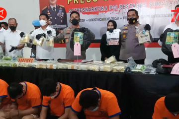 Polrestabes Surabaya amankan 90,7 kilogram sabu-sabu