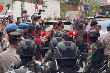 Seluruh tersangka hadir saat rekonstruksi penembakan Brigadir J