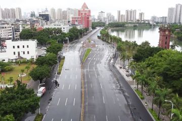 Pemandangan udara Haikou di bawah manajemen statis