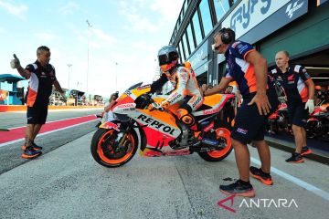 Aksi pembalap MotoGP pada sesi latihan GP San Marino di Misano