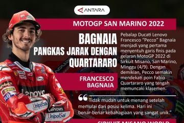 MotoGP San Marino 2022: Bagnaia pangkas jarak dengan Quartararo