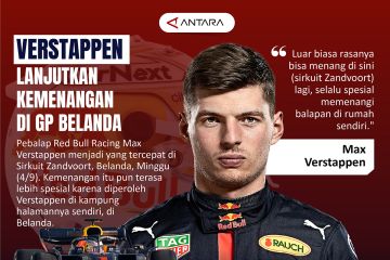 Verstappen lanjutkan kemenangan di GP Belanda