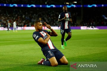 Kylian Mbappe borong dua gol yang antarkan kemenangan PSG atas Juventus 2-1