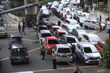 Unjuk rasa pengemudi taksi online di Jakarta