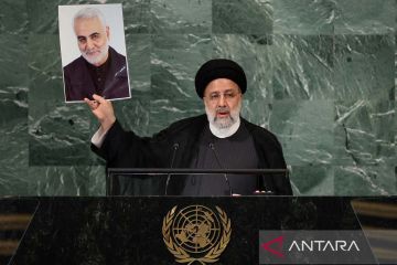 Presiden Iran Ebrahim Raisi berpidato di markas PBB