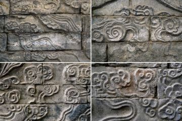 Tampilan mural batu raksasa Dinasti Song yang ditemukan di Henan