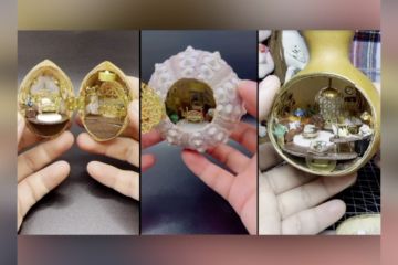 Gadis asal China berkreasi miniatur rumah boneka dalam cangkang