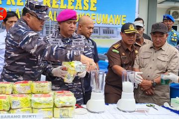 Lanal Lhokseumawe musnahkan hampir 24 kilogram sabu-sabu