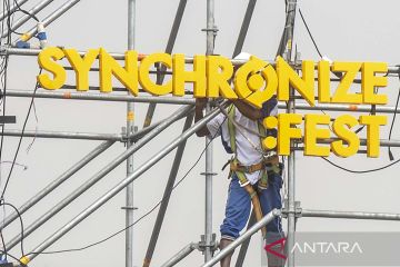 Persiapan jelang Synchronize Festival 2022 di Kemayoran