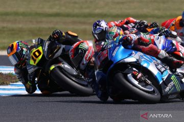 Aksi balap MotoGP Australia