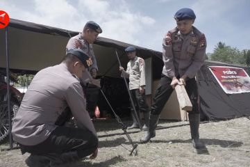 Brimob Gorontalo siagakan personel di posko penanggulangan bencana