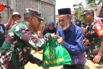 Kodim 0103/Aceh Utara berikan bantuan ke korban tedampak banjir